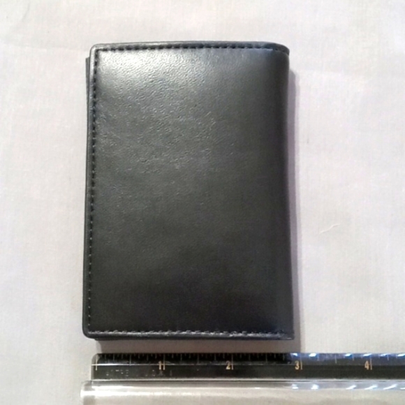 NEW COLE HAAN Black Grey  Wallet Mens Leather  Credit Card Holder Gray - Picture 4 of 8